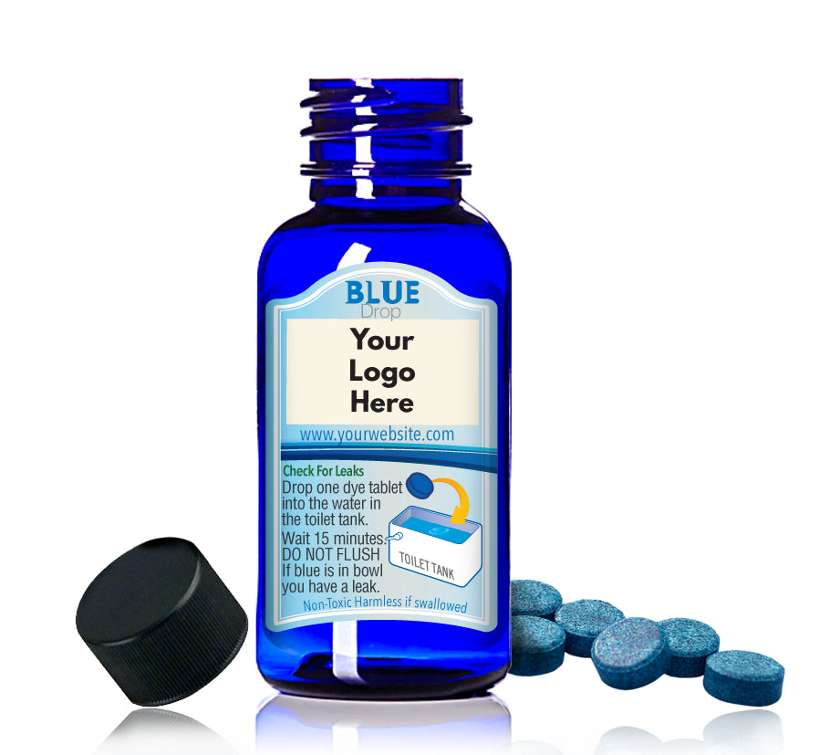 Blue Drop Silent Toilet Leak detecting Bottle Custom Logo Tabs / Strips 10 pack Tracing Dye Pack