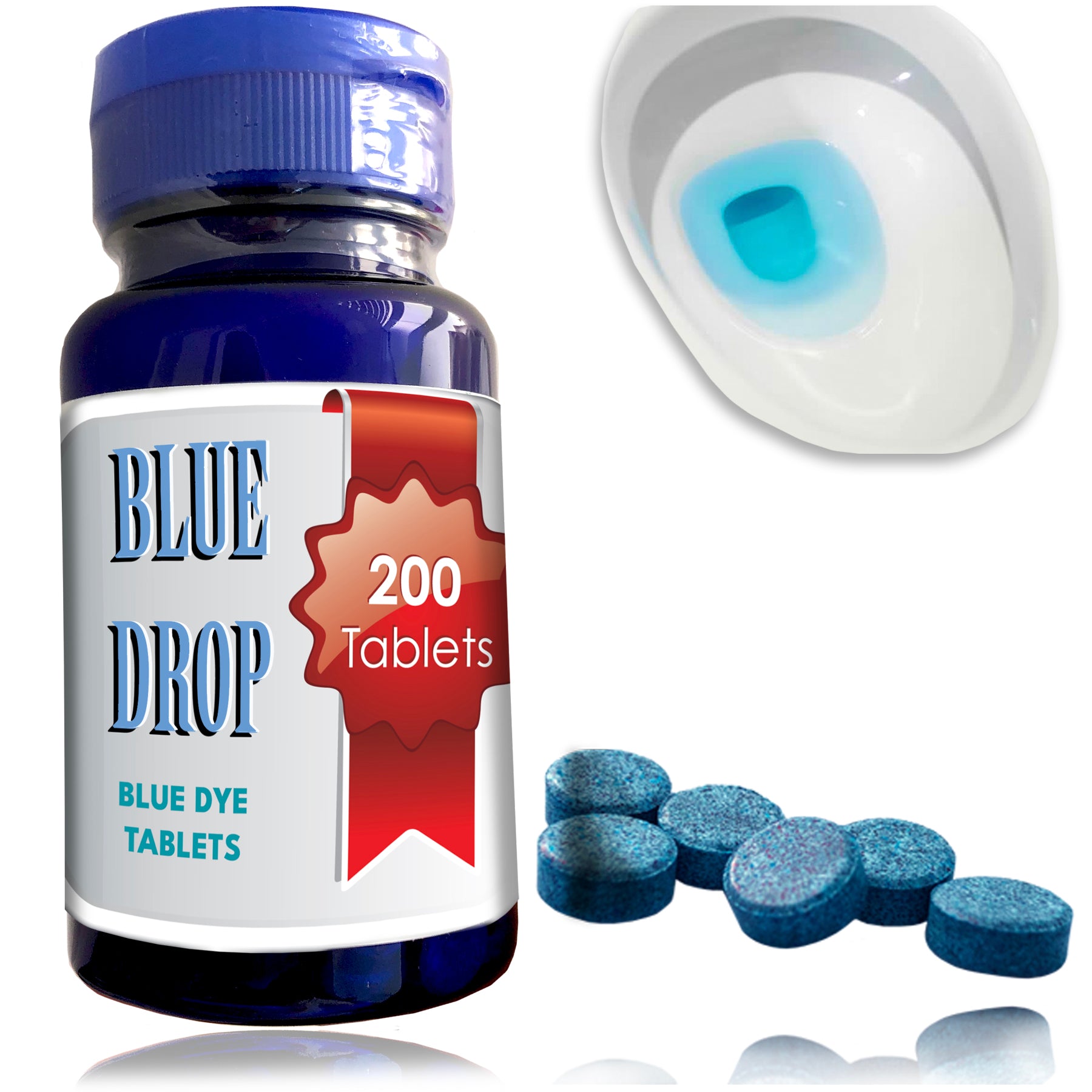 Blue Drop Dye Tabs 200 pc Toilet Dissovable Bluing Tablets Prevent Tes