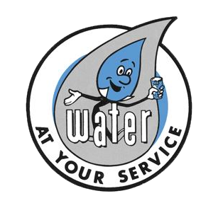 Retro Water Icon Logo "Water At Your Service"