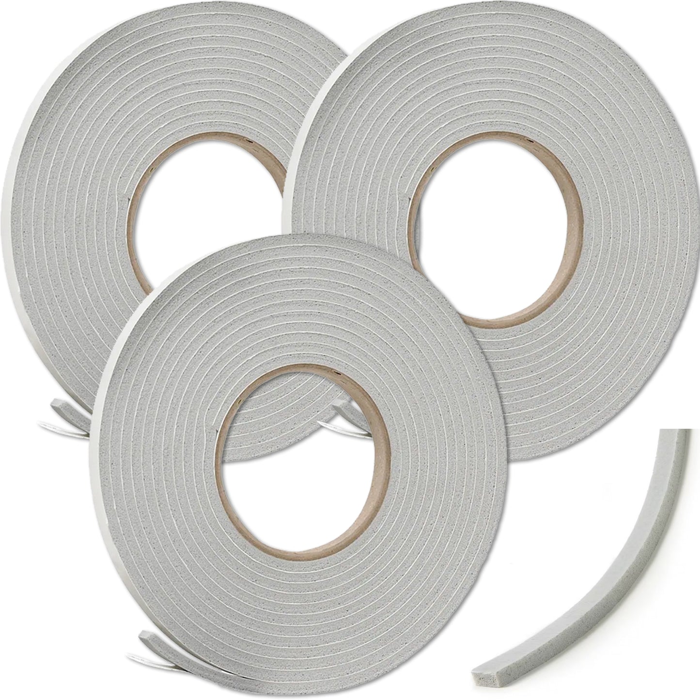 Window Door Foam Tape, 3/16-by-3/8-Inch by 17 Feet, Gray Sealing Weatherstrip