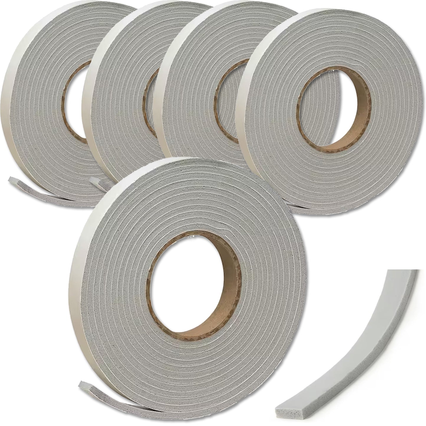 Foam Tape, 3/16-by-3/4-Inch by 17 Feet, Window Door Gray Sealing Weatherstrip