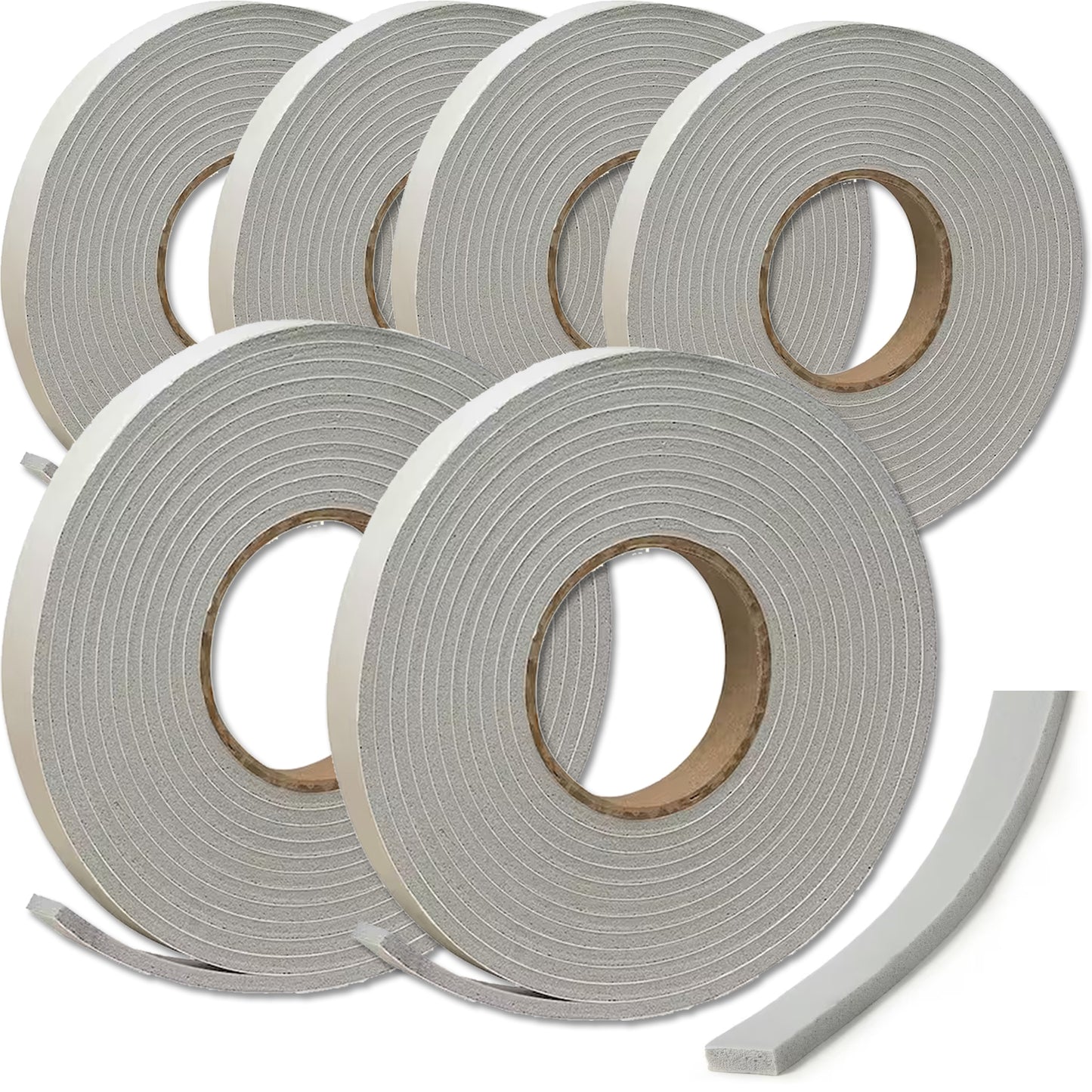 Foam Tape, 3/16-by-3/4-Inch by 17 Feet, Window Door Gray Sealing Weatherstrip