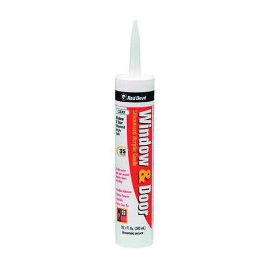 Siliconized Acrylic Caulk Clear Bundled with Half Barrel Caulk Gun Black Seal 2 Items Compatible with Red Devil