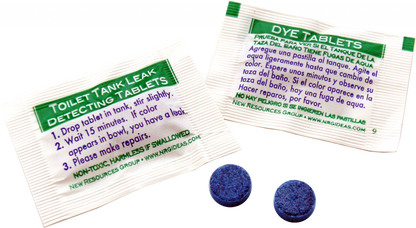 Custom Leak Detecting Dye-Tab Card Logo & Instructions Blue Tablet Pack