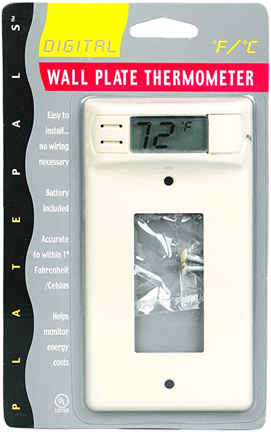 Digital Wall plate Temperature Thermometer (White) | Monitor Room Temperature