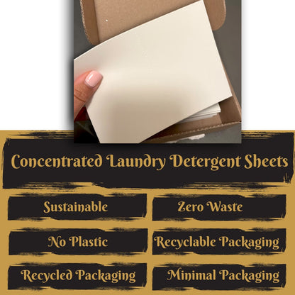 Eco Detergent Sheets Custom Printed Package Concentrated Earth Friendly Laundry Sheets + Cleaning Tabs All-Purpose & Sponge / Toilet Leak Detector