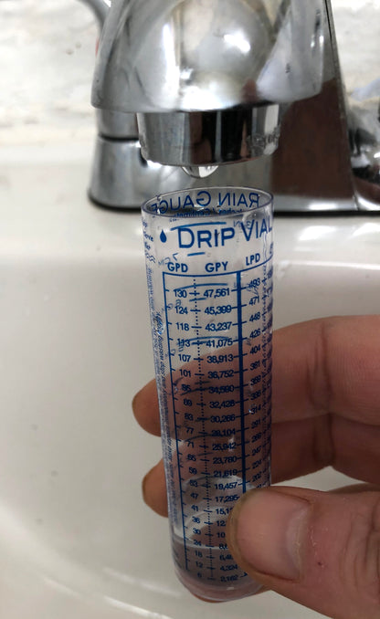 Drip Gauge Water Measuring Vial | calculate waste + Rain Gauge