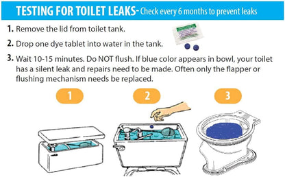 Toilet Dye Tablets (detect silent leaks) bulk Packs 2 Tracer Tabs per Packet