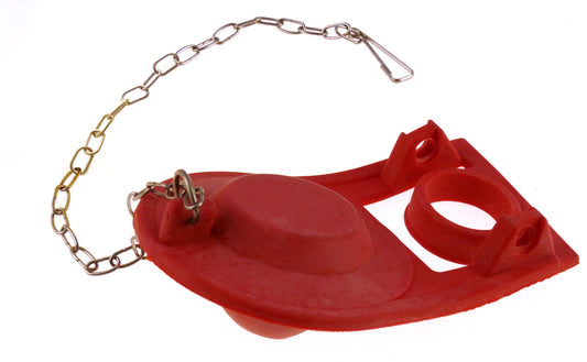 Replacement Flapper Fits Most Toilets - Long Lasting Red Rubber Corrosion Resistant with Stainless Steel Chain