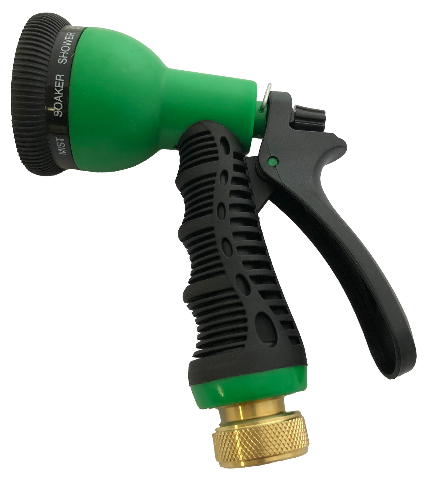 Low FLow Hose Nozzle Wide Mouth Green Garden Spray Lower Water Rate Usage 9 Position Ergonomic Grip Handle with Restrictor