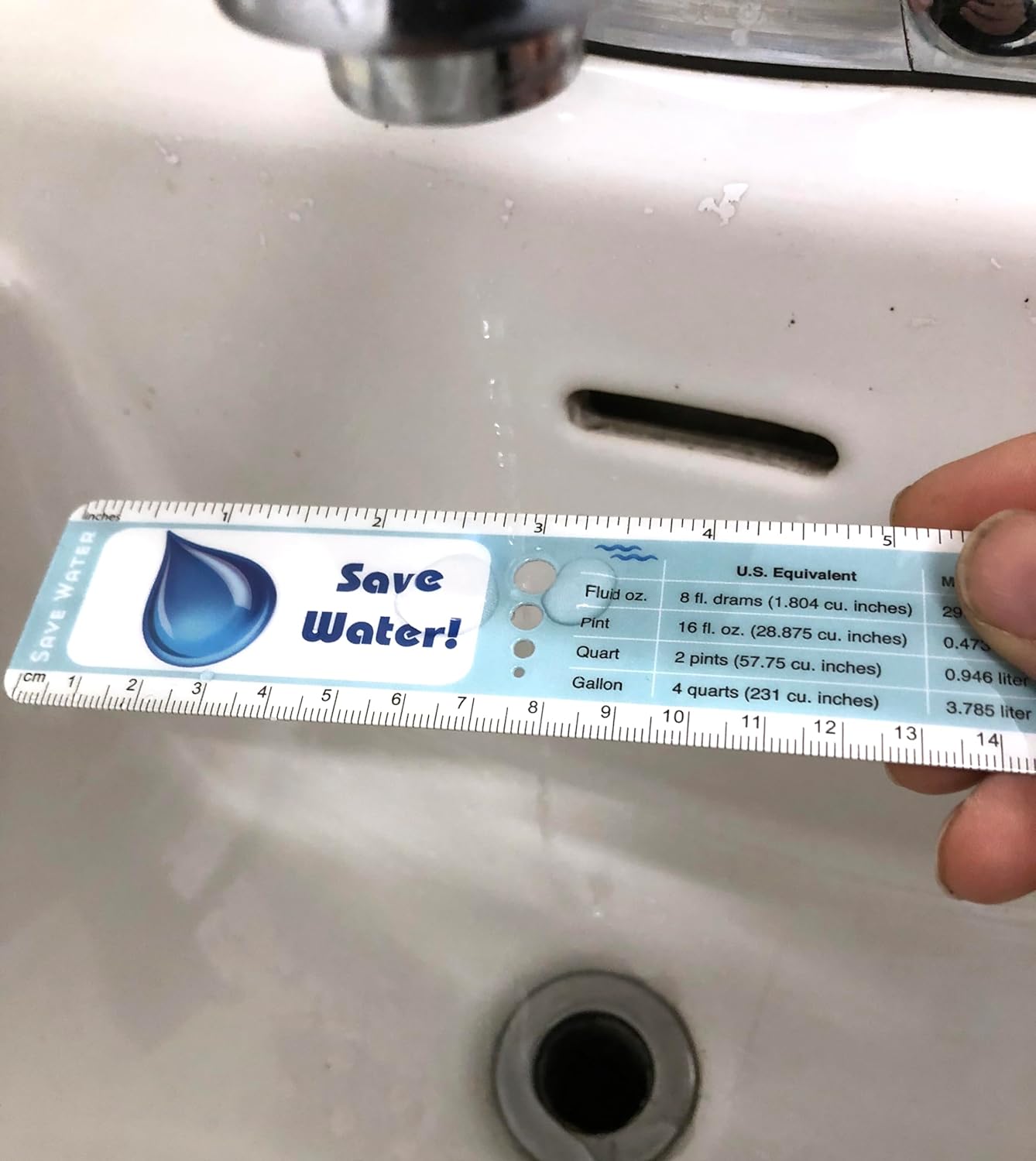 Pack of Faucet and Shower Flow Gauge Measuring Bags + Water Drip Rulers