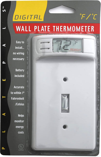 Digital Wall plate Temperature Thermometer (White) | Monitor Room Temperature