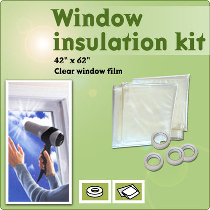 Window Insulation Shrink Plastic Film Fit Inside Storm Windows 4 Pack Kit, Weathersealing