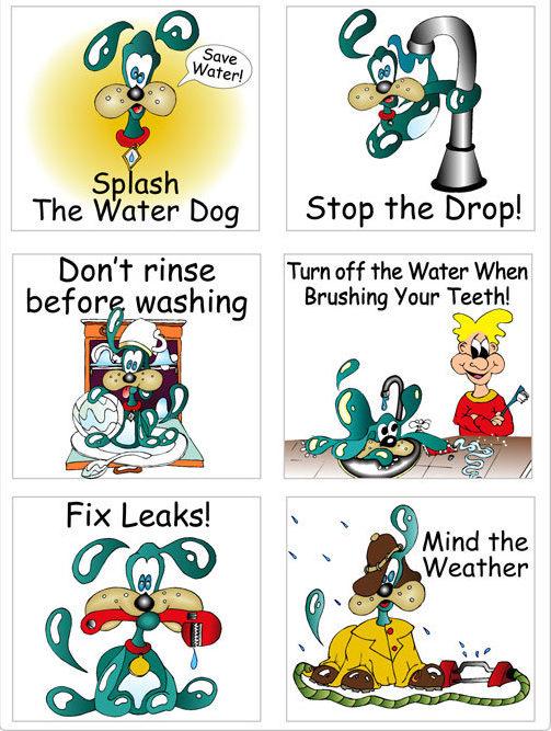 Splash the Water Dog Sticker water saving & Conservation sheets