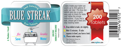 Blue Streak Pro 200 Toilet Leak Detecting Tablets | Plumbers detect silent leaks