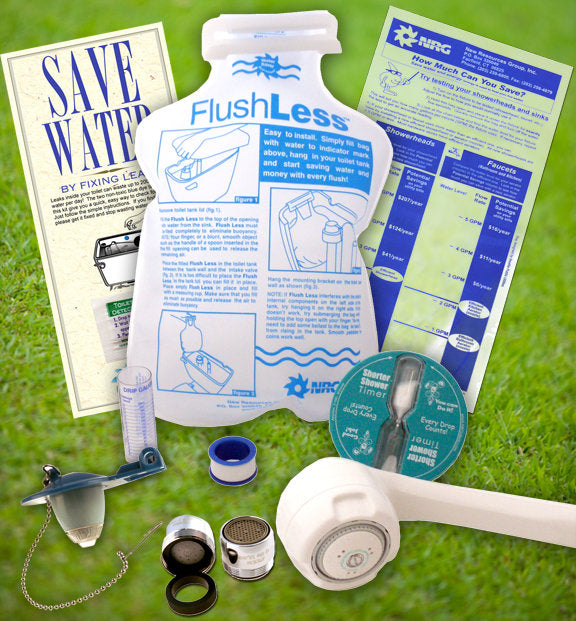 Premium Bathroom Water Saving Eco-Kit, faucet, toilet, hand held shower head water conservation