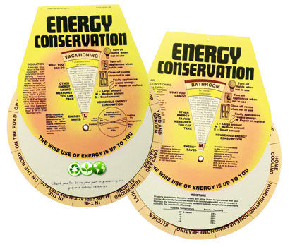 Energy Conservation Guide Wheel ~ Spinning Info & Facts