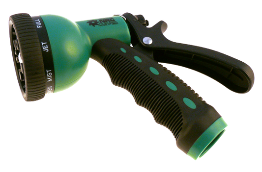 HEAVY DUTY 9 Position Green Hose Nozzle